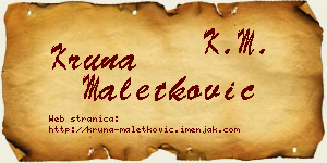 Kruna Maletković vizit kartica